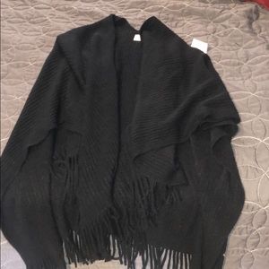Black Rib Knit Ruana from Sears